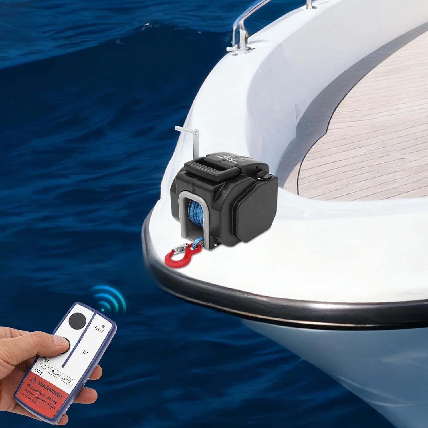 Elektrische Seilwinde 12v Für Bootstrailer Mit Funkfernbedienung, Eingebauten Überlastschutz, Bootswinde Elektrisch, Winde Seilzug Stahlseil, Elektrische Winde Für Bootstrailer