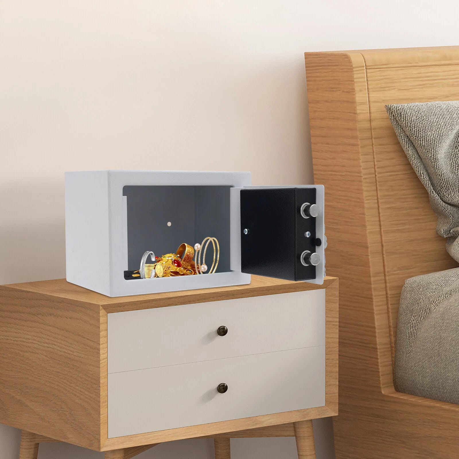 Freistehender Mini-safe, Bargeld-safe, Bargeld-schrank Mit Münzenzugang, Kleine Tragbare Persönliche Versicherungsgeräte, 23 17 17cm