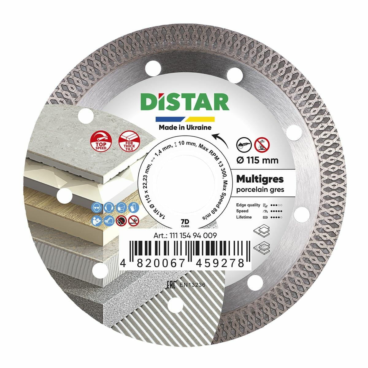 Distract Multigres Diamantklinge 115 X 1,4 X 10 X 22,23 Mm
