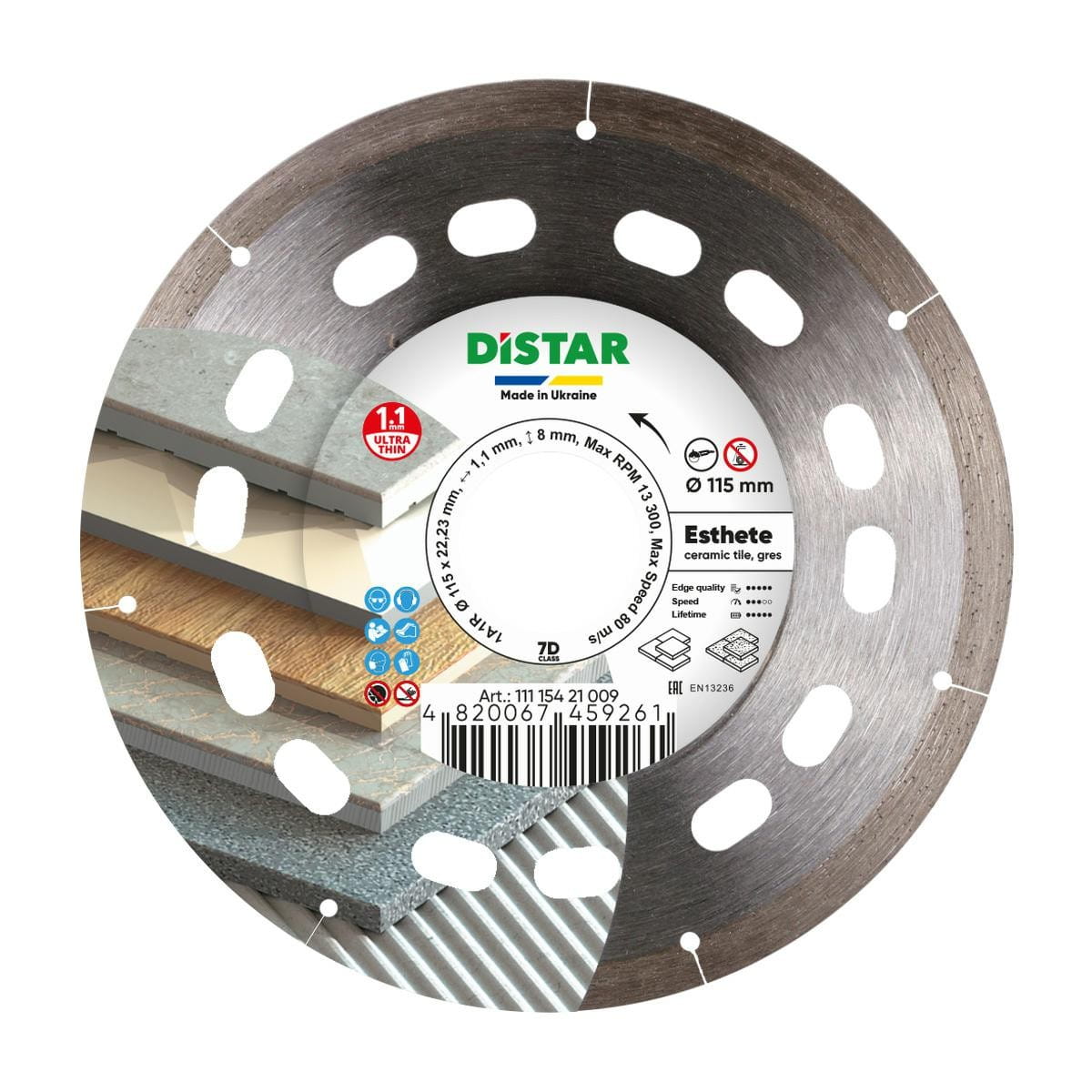 Distar Diamantklinge Esthete 115 X 1,1 X 8 X 22,23 Mm