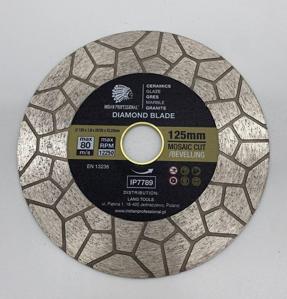 Diamantscheibe 125 Mm X 2,0 Mm X 22,2 Mm, Mosaikschliff / Indischer Profi
