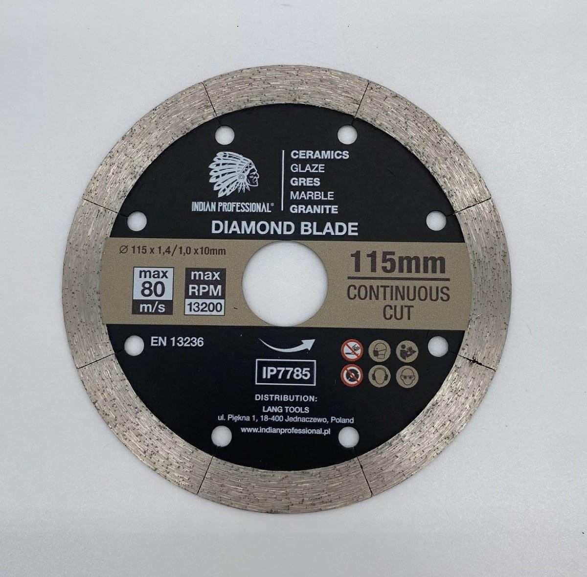 Diamanttrennscheibe 115 Mm X 1,6 Mm X 22,2 Mm, Durchgehender Schnitt / Indischer Profi
