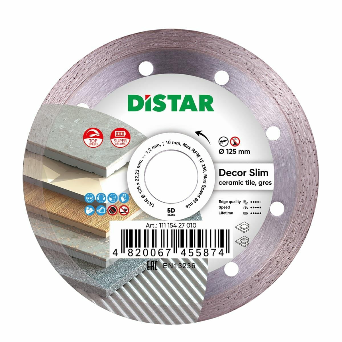Distar Decor Slim Diamantscheibe 125 X 1,2 X 8 X 22,23 Mm