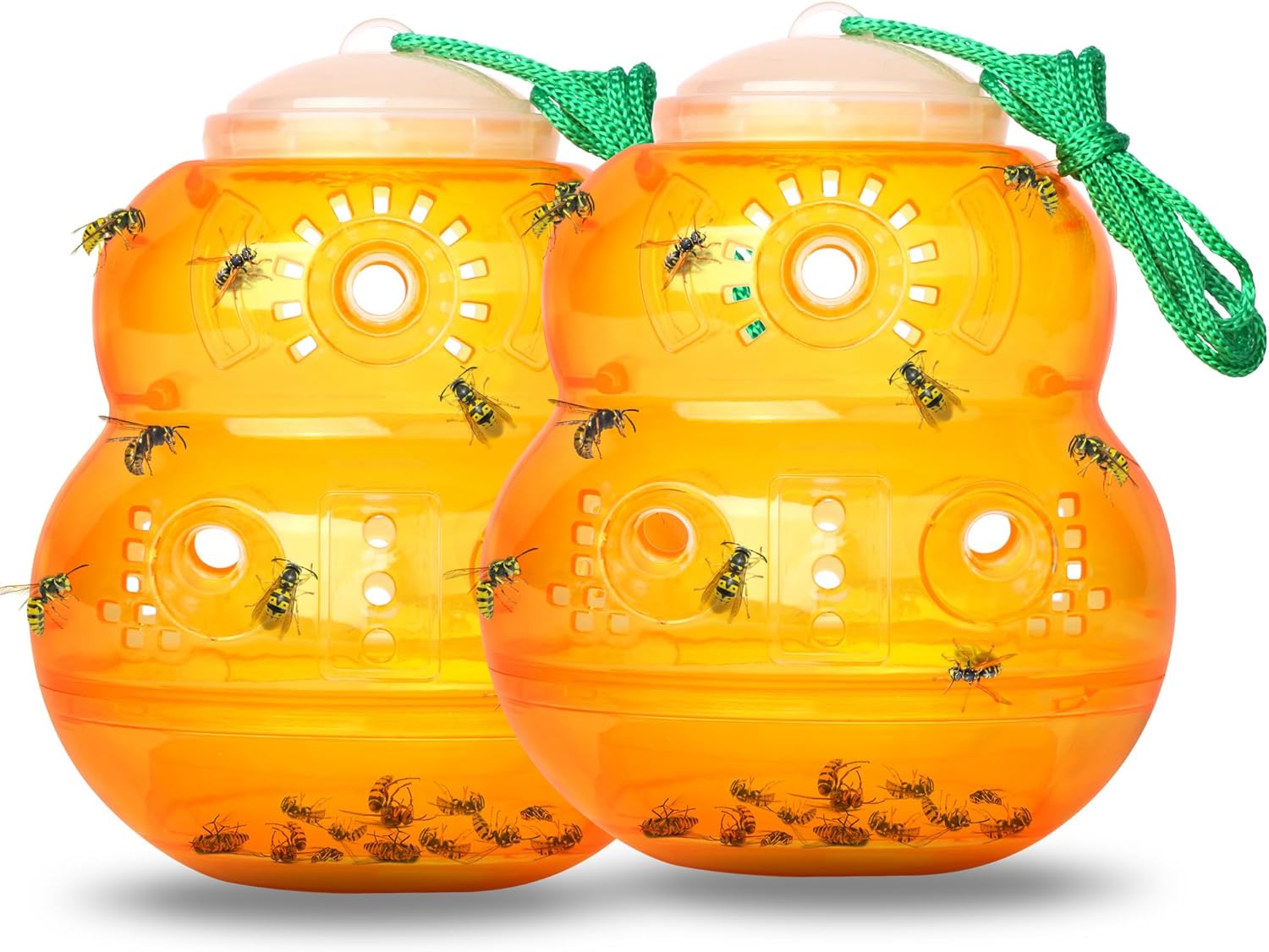 Set Mit 2 Wespen- Und Bienenfallen – Insektenschutz – Ungiftig – Wiederverwendbar – Gelb