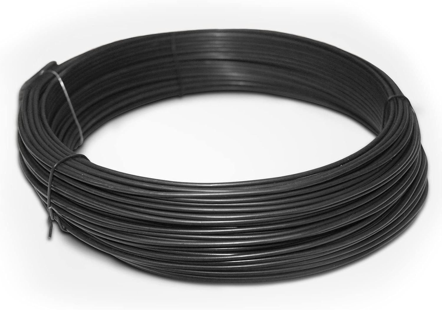 Schwarzer, Kunststoffummantelter Metallspanndraht Ø 0,75 Mm Auf 55 M Rolle, Pvc-ummantelter Metalldraht, Spanndraht Für Zäune, Garten, Heimwerken, Weinberge, Pflanzenstützen