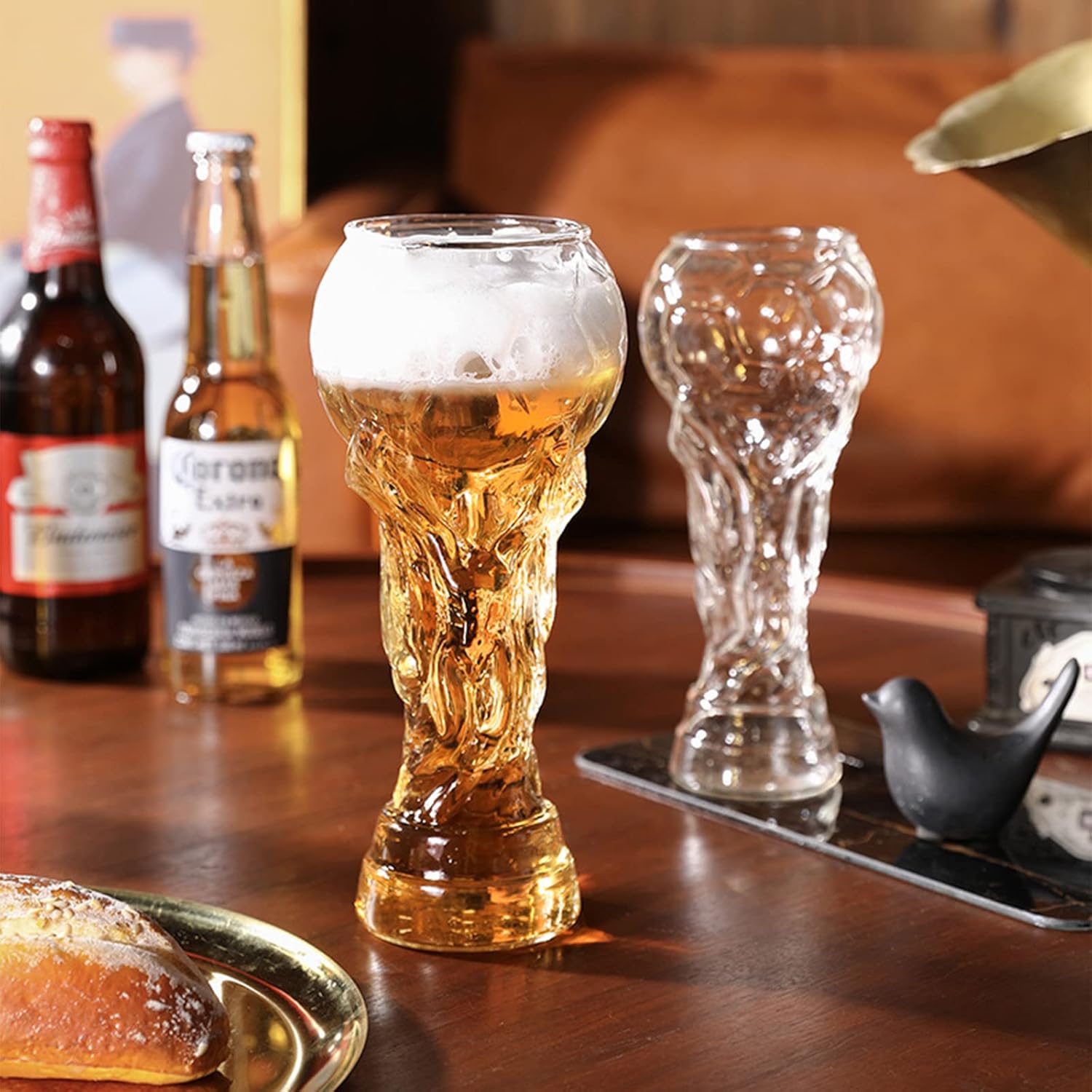 Set Mit 2 Wm-biergläsern Zum Fußballgucken, 450 Ml, Kreativer Herkules-bierkrug Für Fußball, Kristallweingläser Für Bier, Cocktails Und Getränke