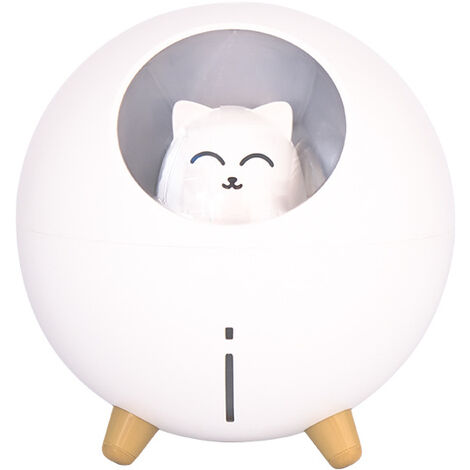 Usb-luftbefeuchter Mit Katzenmotiv Und Led-beleuchtung (7 Farben) – Kontinuierlicher Und Indirekter Nebelmodus – Automatische Abschaltung Nach 5 Stunden – Beruhigende Atmosphäre