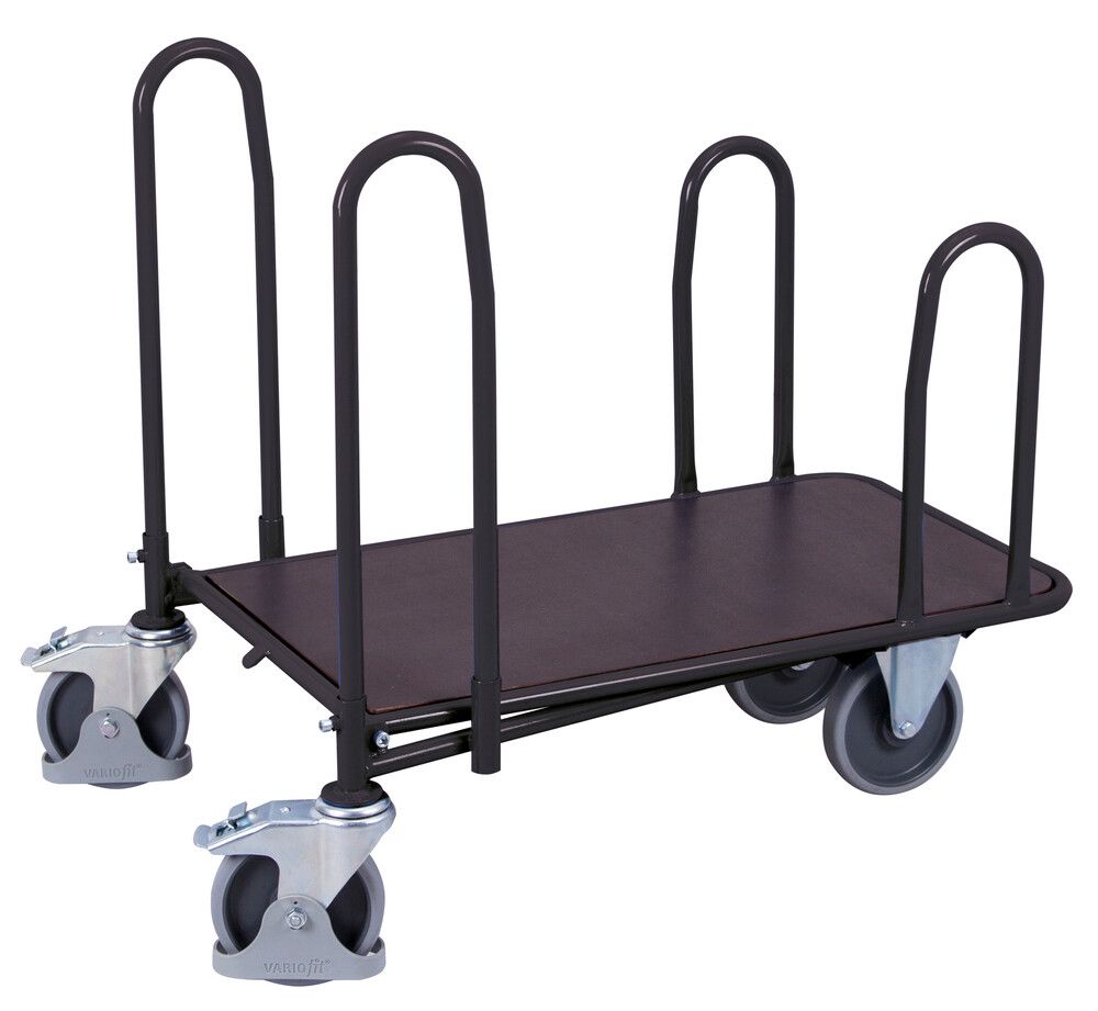 Variofit Cc-wagen Mit Ladefläche 1030x545mm Aus Siebdruckplatte Und 4 Seitenbügeln Ral 7016 Anthrazitgrau