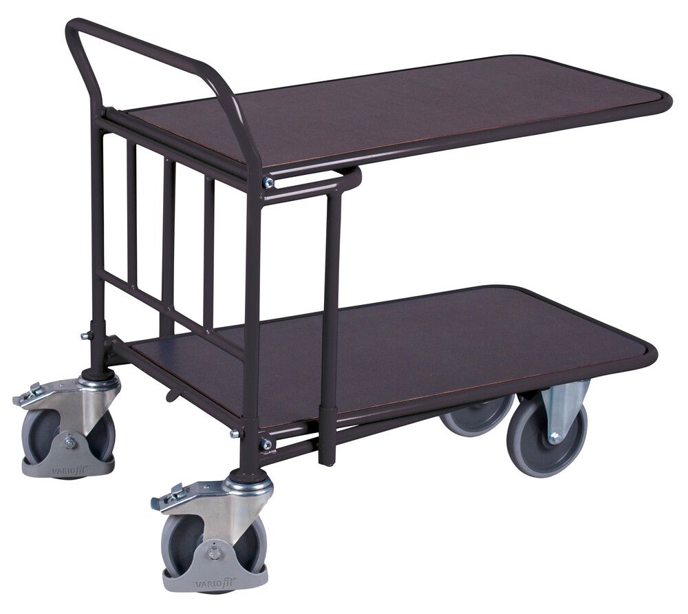 Variofit Cc-wagen Mit 2 Ladeflächen 880x500mm Aus Siebdruckplatten Ral 7016 Anthrazitgrau