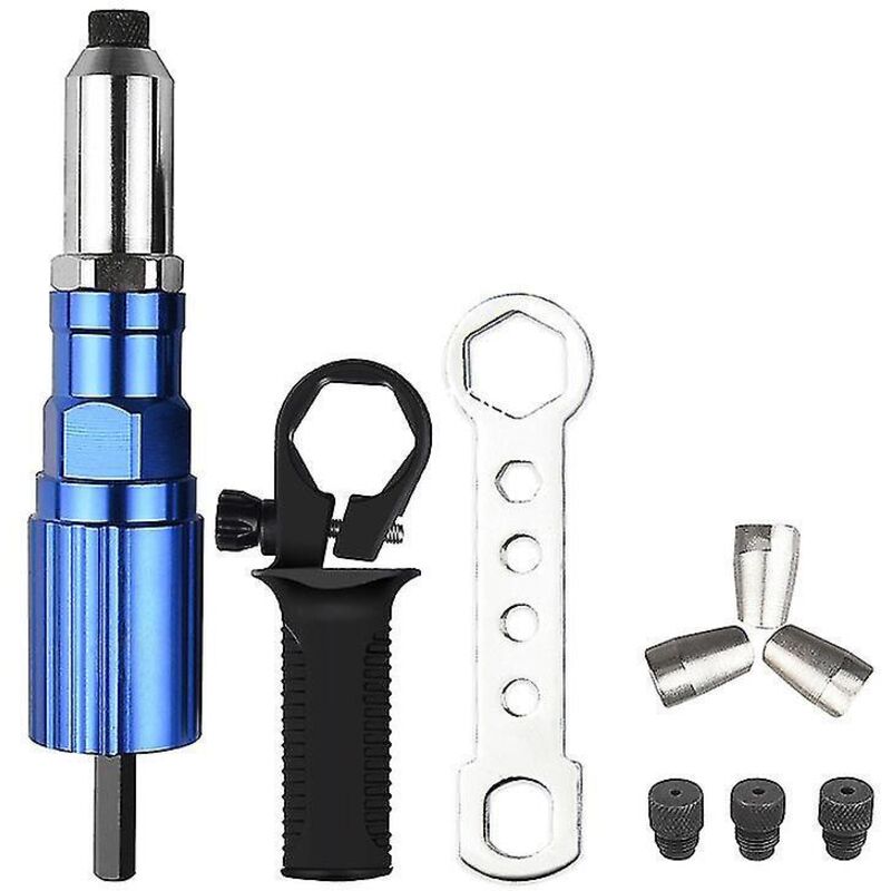 Crea Riveter Gun Adapter, Cordless Electric Riveter Gun With Non-slip Handle, Rivet Adapter Insert Nut Hand Power Tool Accessories