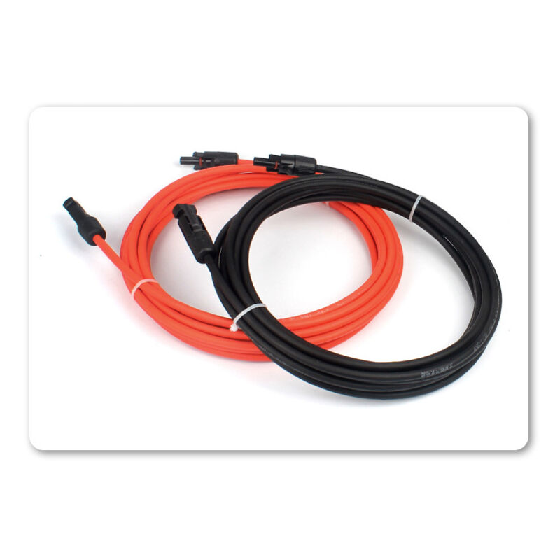 Crea Rallonge Des Deux Côtés Prise Solaire Cordon Solaire Rouge/noir 4 Mm² Avec Fiche Longueur : 2 X 5 M