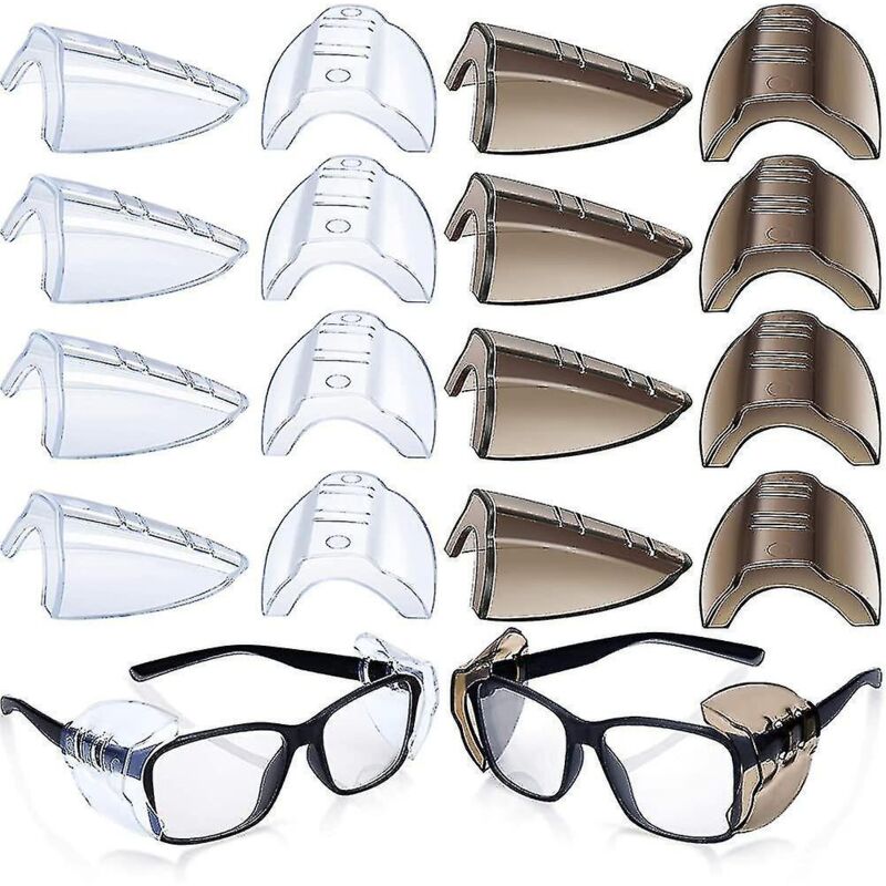 Crea 8 Paires De Lunettes De Sécurité Protection Latérale Slip Clear Flexible Slip Shield