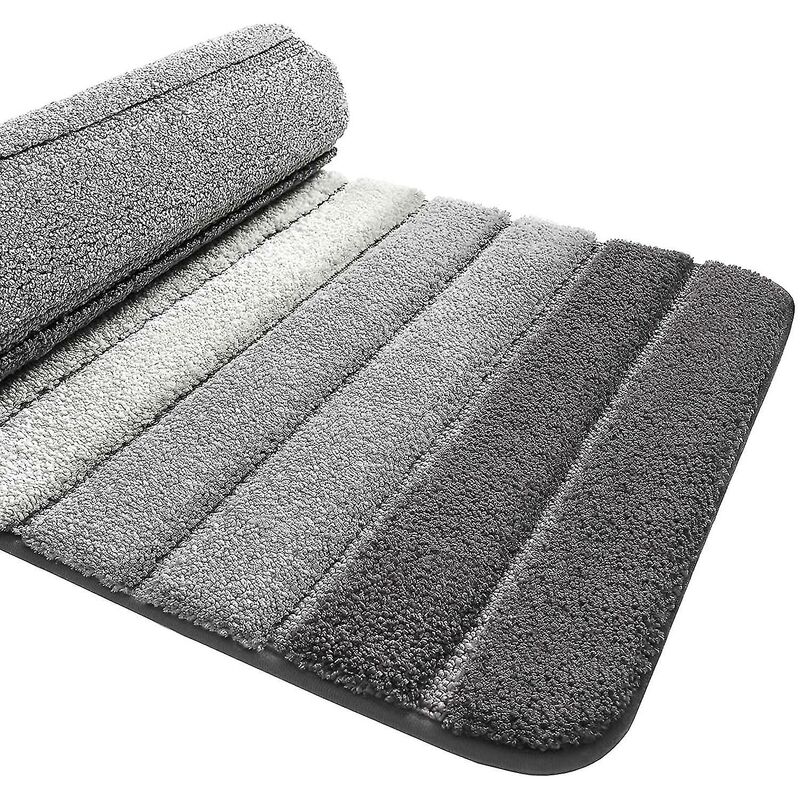 Crea Non-slip Bath Mat, Extra Soft Bathroom Rug, Machine Washable, Water Absorbent, 40 X 60 Cm, Gray
