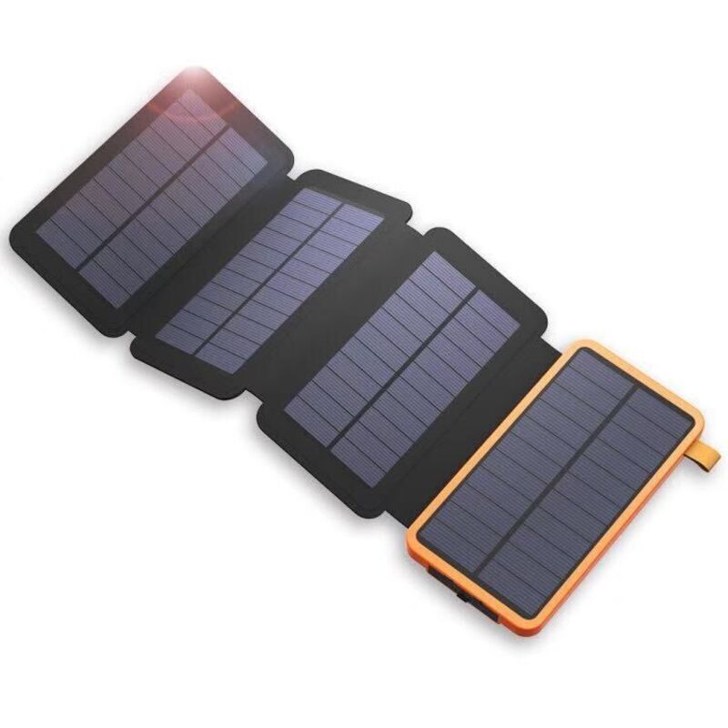 Chargeur Solaire 20000mah Portable Batterie Externe Avec 4 Panneaux Imperméable Power Bank Avec 2 Usb Outdoor Camping Pour Téléphone Tablettes