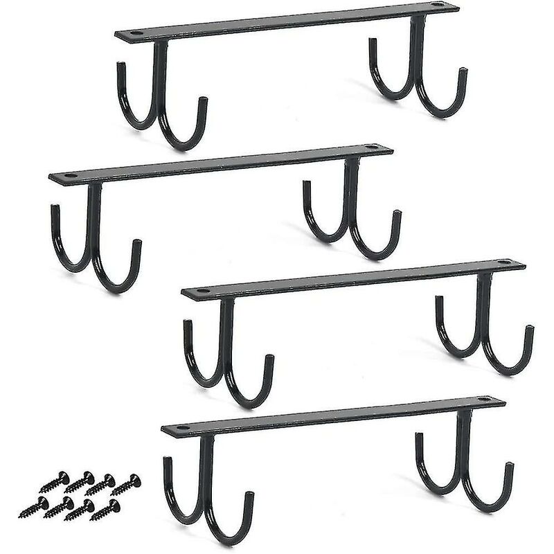 6 Pack Mug Holder Rustic Under Cabinet Mug Organizer Rack Cup Shelf With 12 Hanging Hooks For Mugs Coffee Cups Beer Glass And Kitchen Utensils Disp