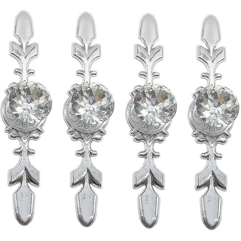 Ensemble De 4 Boutons De Porte En Cristal, Boutons D'Armoire, Poignée De Tiroir En Cristal Diamant, Bouton De Porte De Placard, Quincaillerie De Meubles (170 Mm)