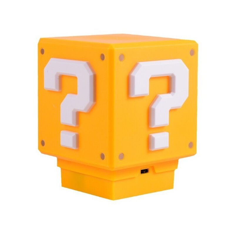 Veilleuse 3d En Forme D'Icône, Point D'Interrogation, Led, Son Original, Chargement Usb, Bloc De Construction Carré, Interrupteur Tactile, Lampe De Chevet Pour Enfants, Jouet Rétro, Cadeau, Ornements