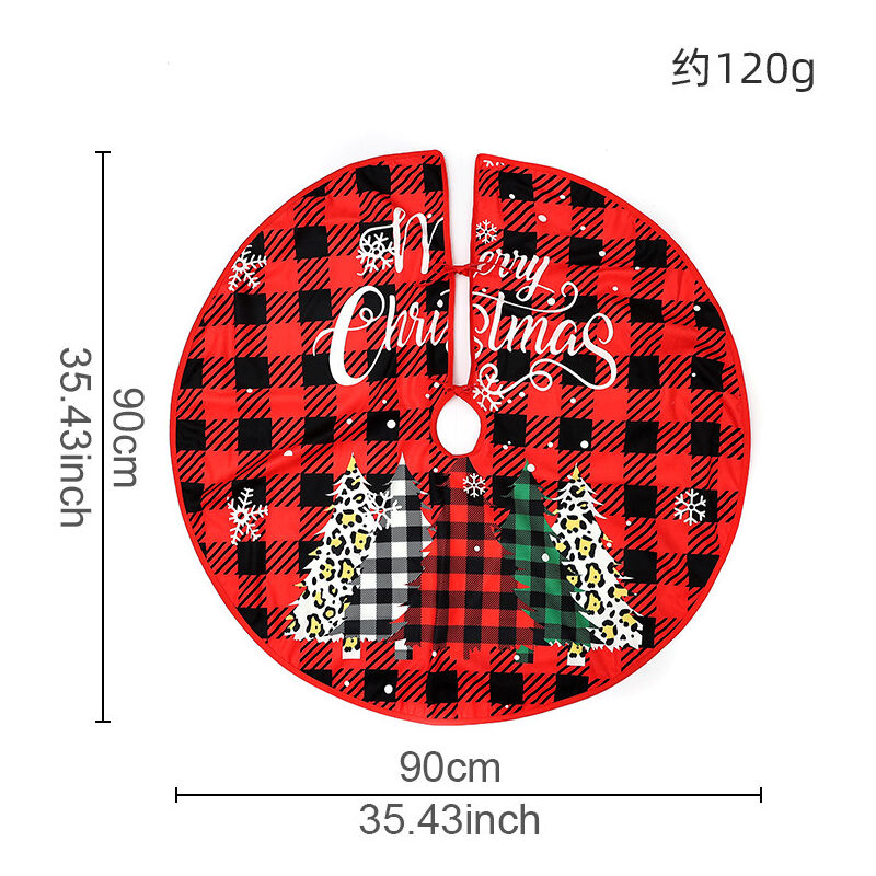 Jupe D'Arbre De Noël 90 Cm Jupe D'Arbre De Noël De Style Campagnard Rouge Avec Arbre De Noël, Adaptée À La Décoration De Fête De Noël Intérieure Et Extérieure