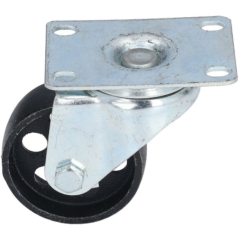 Crea 3in Swivel Caster Cast Iron Rotating Plate Dual Bearing Universal Wheel Replacement For Trolley