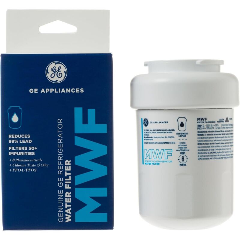 Pièces De Réfrigérateur, Lot De 1 Filtre À Eau Pour Réfrigérateur Ge Mwf, Filtre À Eau De Remplacement D'Origine, Certifié Pour Réduire Le Plomb, Le Soufre Et Plus De 50 Autres Impuretés