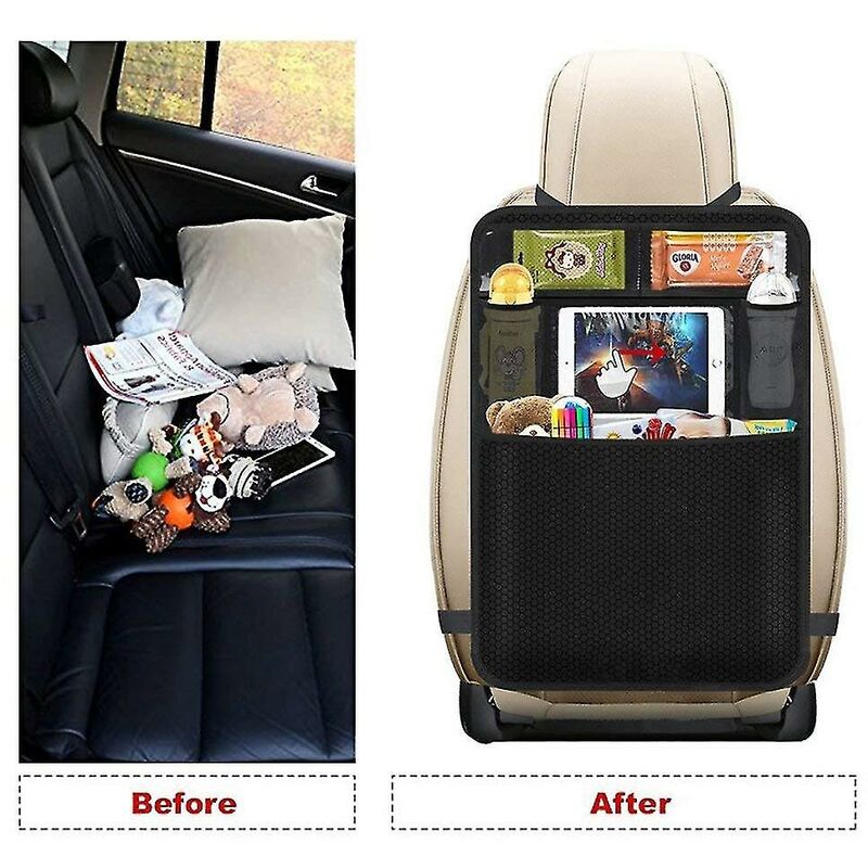 Crea Organisateur De Voiture Durable Pour Siège Arrière - Tapis De Protection De Siège Arrière - Organisateur Pour Enfants Avec Support De Tablette Tactile Et Poches De Rangement Supplémentaires, Voya