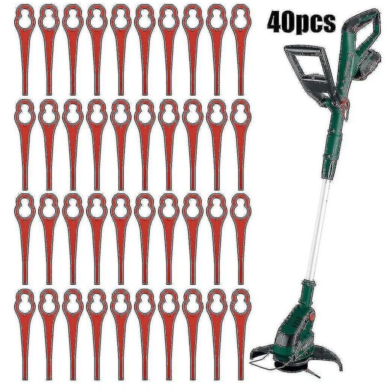 40 Pièces Lames De Rechange Pour Parkside Prta 20-lia1 Lidl Ian 3 46 91099406 Coupe Gazon Lame De Coupe En Plastique Rouge