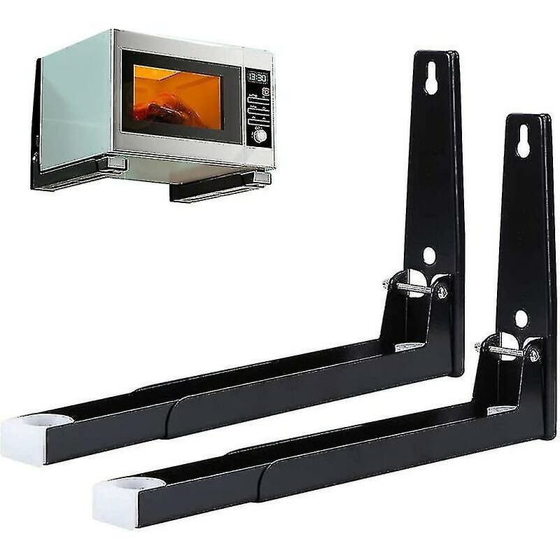 Crea 2 Pieces Microwave Rack With Arm, Steel Microwave Bracket, Wall Mounted Microwave Bracket, Wall Mount Microwave Shelf, For Home Kitchen Accessories (w
