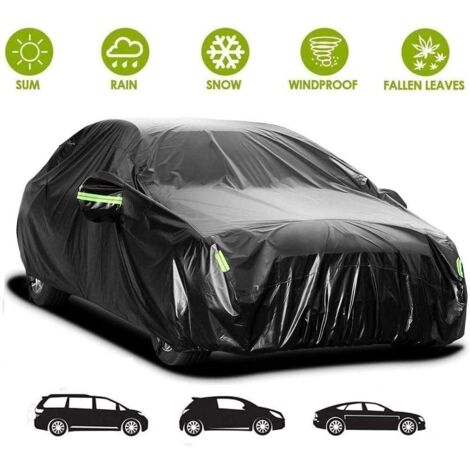 Wasserdichte Autoabdeckung Für Den Außenbereich – Dichte Schutzhülle Für Autos (4,9 × 1,8 × 1,5 M) – Schwarz