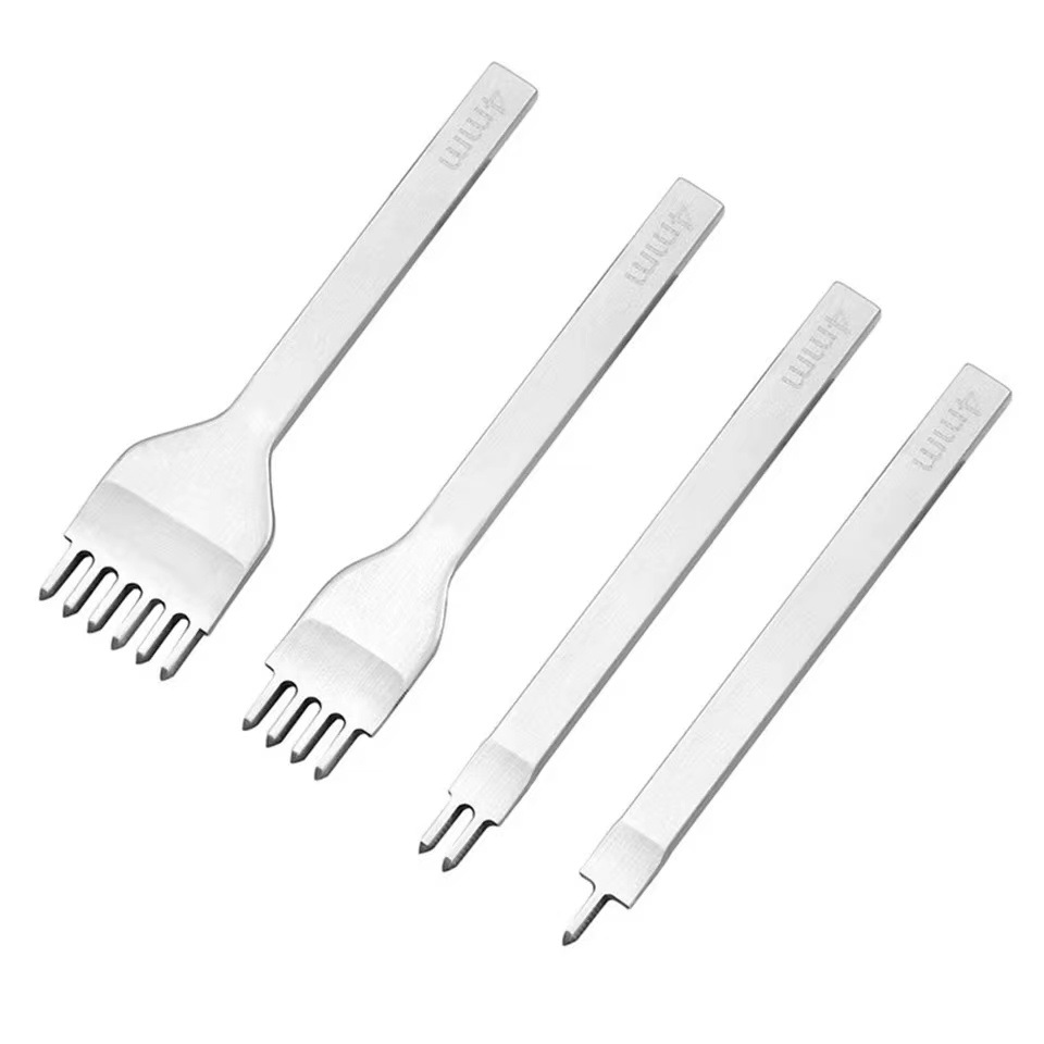 Lederbearbeitungswerkzeuge Aus Weißem Stahl, 3/4/5/6 Mm, Lederlocher, Mit 1/2/4/6 Zähnen, Diy-diamantspitzenschneider, 4 Stück (4 Mm)