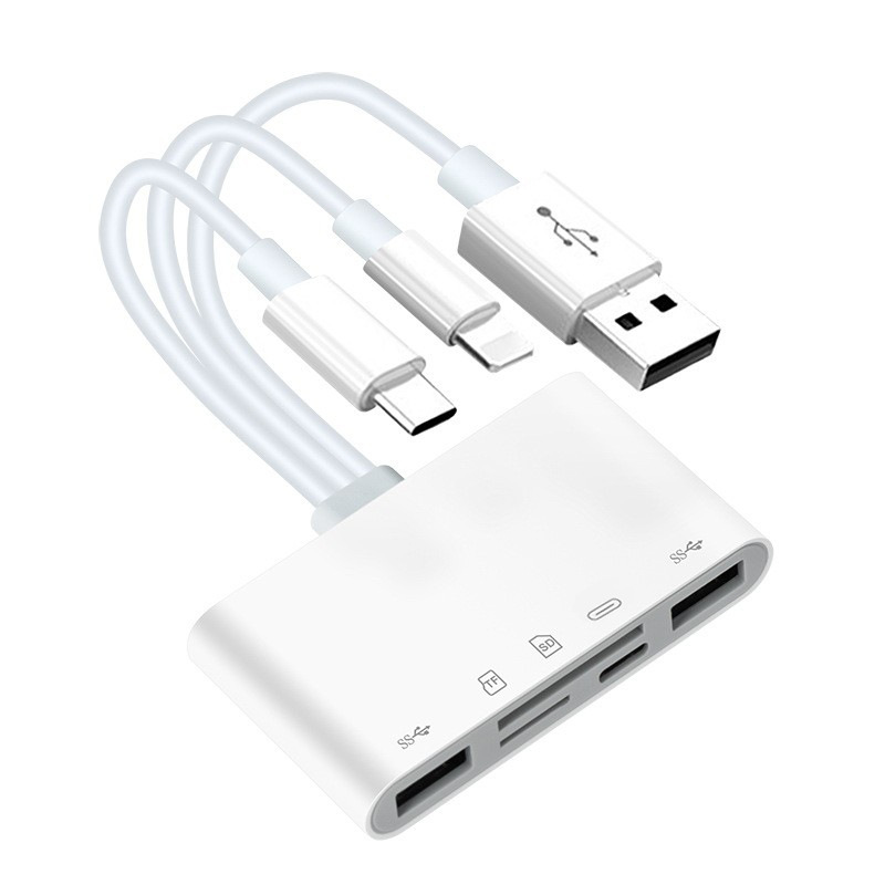 5-in-1-adapter Für Typ-c-kamera, Sd-, Tf-kartenleser Und Usb-c, Kompatibel Mit Mobiltelefonen/tablets/android/mac/computern/macbooks, Unterstützt Sd/micro Sd/sdhc/sdxc/mmc-karten Und Usb Otg.