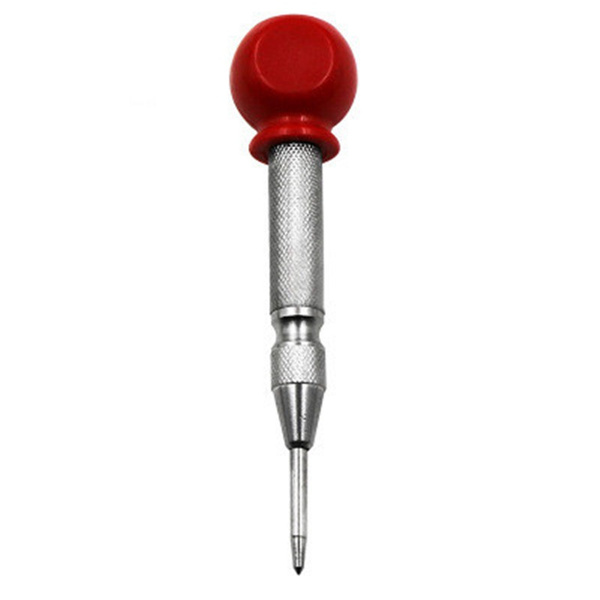 Halbautomatischer, Federbelasteter Körner, Bohrmarkierungswerkzeug, 1 Stück (silber Mit Kappe)