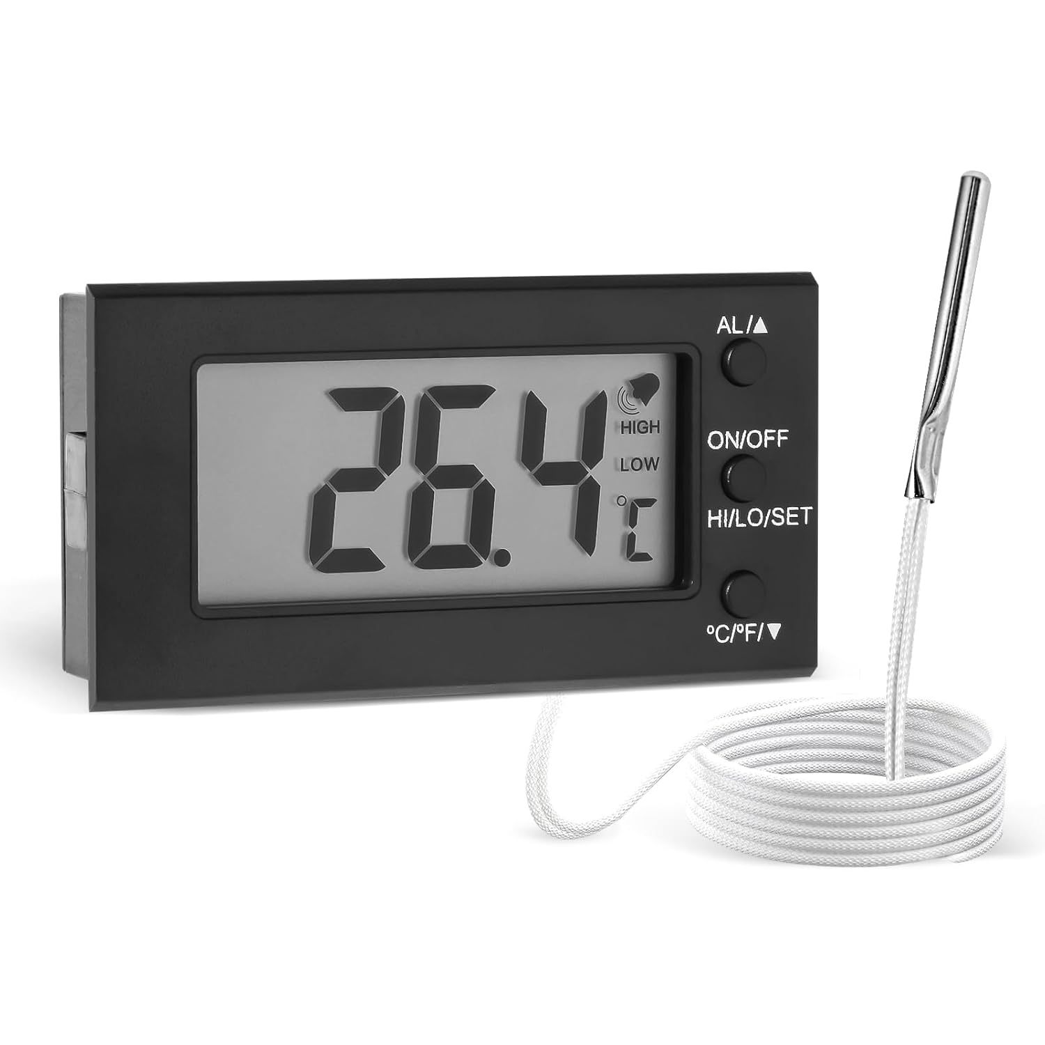 Digitales Ofenthermometer (-58°f Bis 572°f / -50°c Bis 300°c) – Mit Sonde, Hoch- Und Niedrigtemperaturalarm, Lcd-bildschirm Und Celsius/fahrenheit-umschaltung.