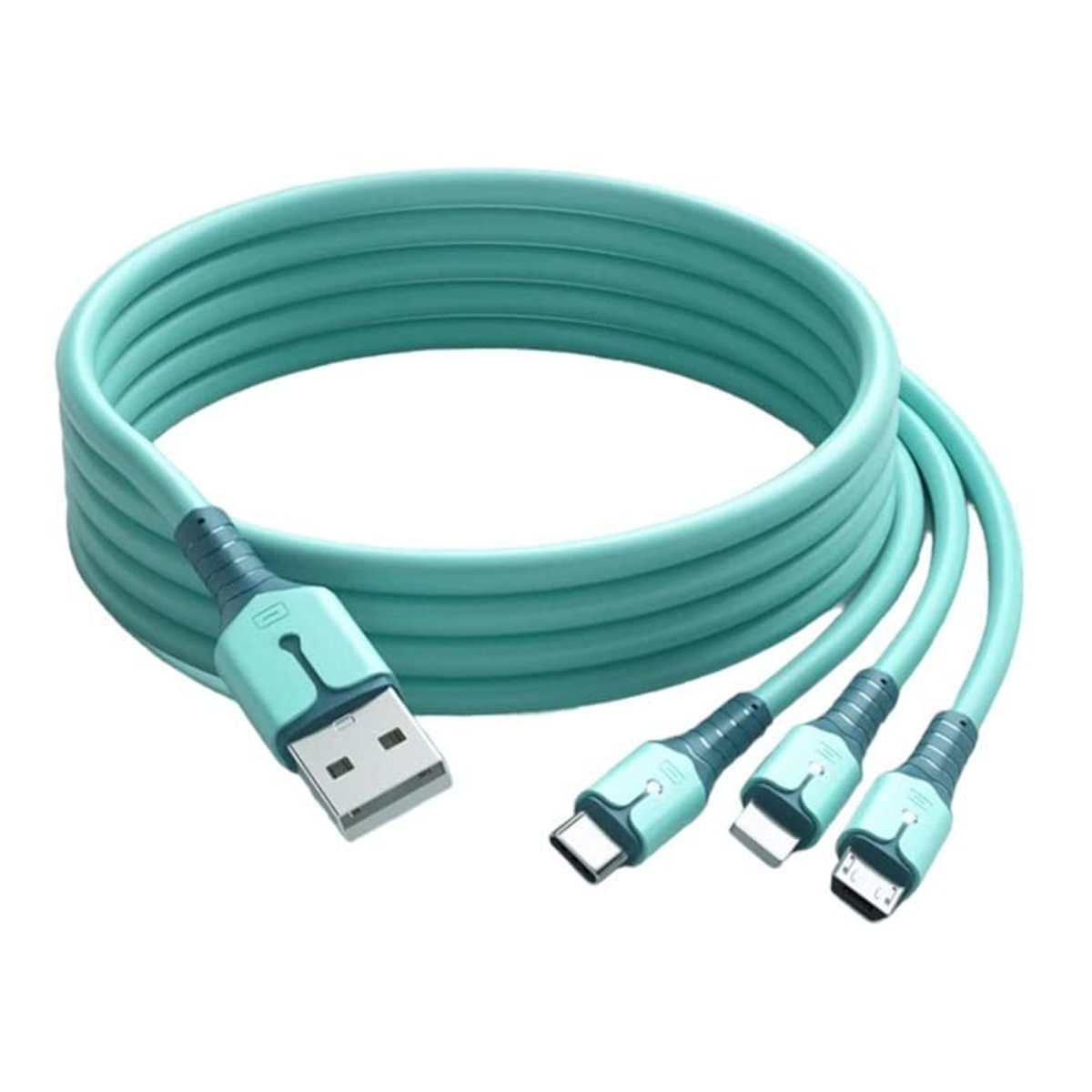 Multifunktionales Ladekabel (2 Stück, 1,5 Meter), Universelles 3-in-1-usb-ladekabel Für Verschiedene Geräte, Flexibles Tpe-handyladegerät Mit Ip-, Typ-c- Und Micro-usb-anschlüssen Für Iphone 17, 16, 1