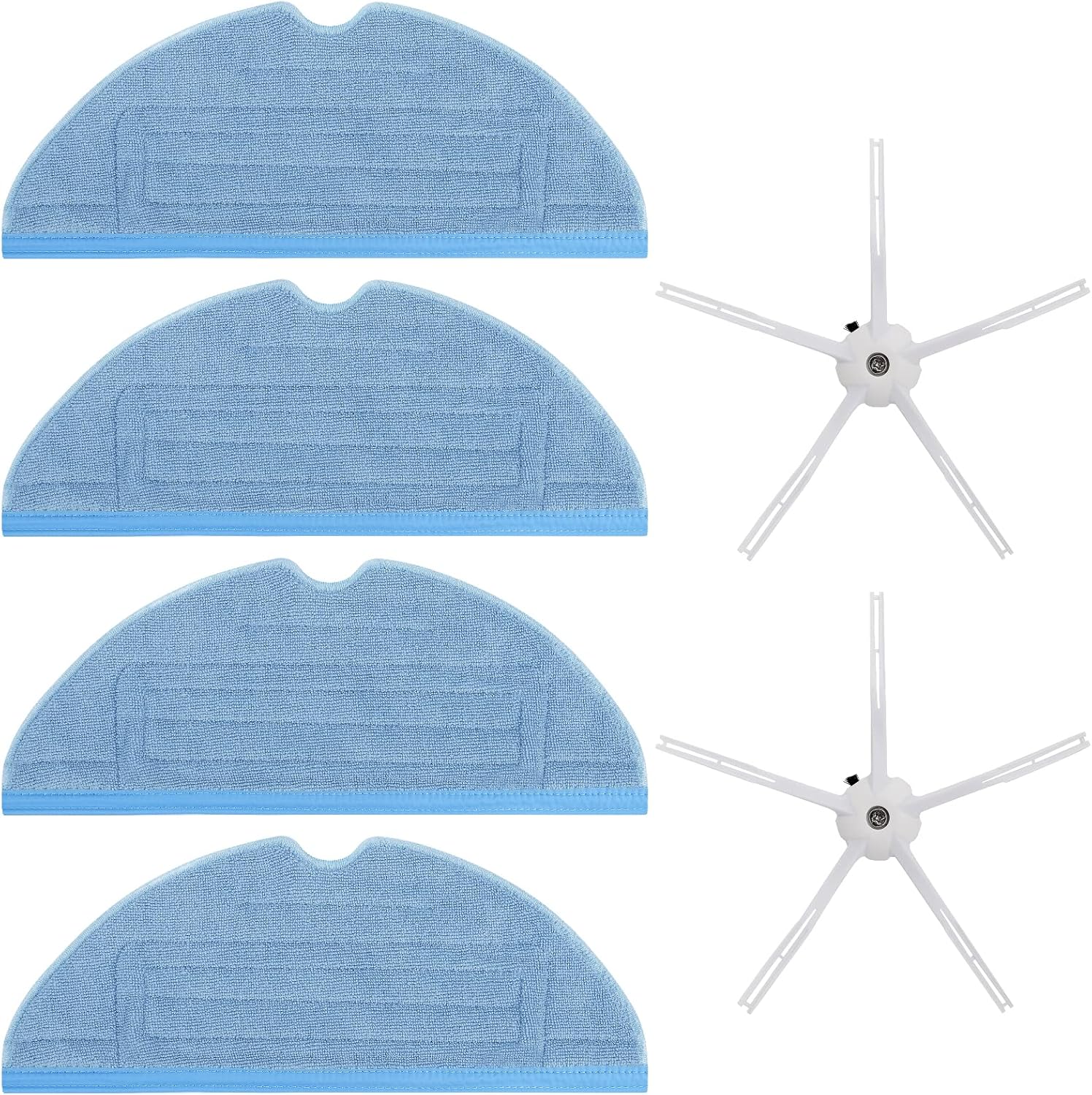 Mikrofasertücher Für Roborock S7 S7 Plus T7 T7 Plus, Wischmopp, Ersatzteilset Für Saugroboter, Set Mit 4 Tüchern Und 2 Seitenbürsten