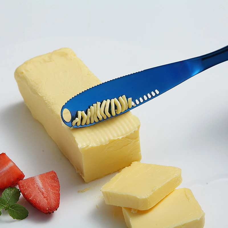 Käse- Und Buttermesser Mit Loch, Käsereibe Aus Edelstahl, Küchenzubehör, Werkzeug Für Brot, Marmelade, 1 Stück (bunt)
