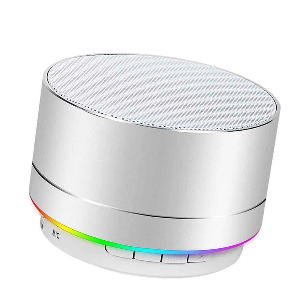 Mini-funklautsprecher, Tragbarer Bluetooth-lautsprecher Mit Hd-sound, 4 Stunden Akkulaufzeit, Integriertem Mikrofon, Tf-kartenleser, Fm-radio Und Led-licht Für Zuhause Und Unterwegs – Silber
