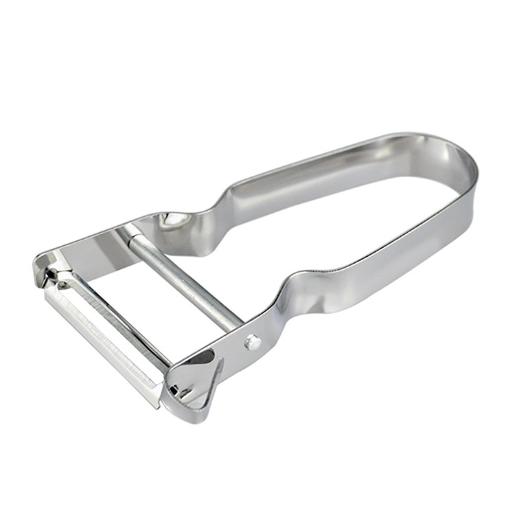 U-förmiger Gemüseschäler, Obstschäler Aus Edelstahl, Küchenschäler, Ergonomischer Griff, Apfelschäler, Kartoffelschäler, Silberfarben.
