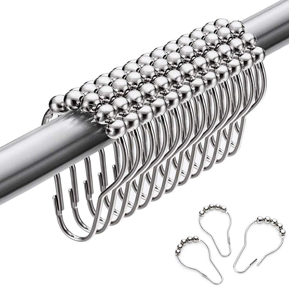 12 Duschringe Aus Edelstahl 304, Kleine S-haken Für Duschstange (silber)