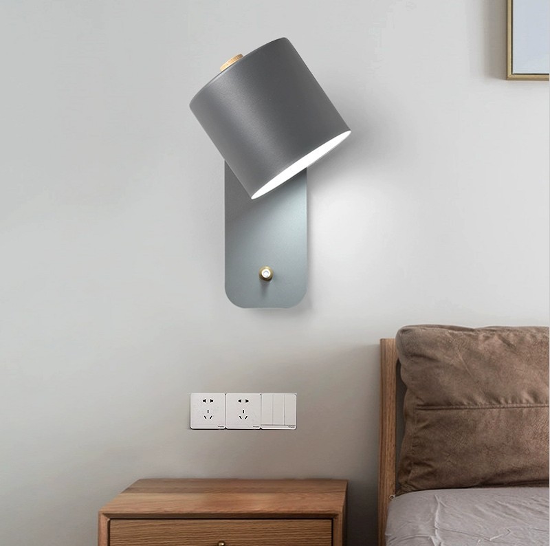 Nachttischlampe Für Schlafzimmer, Arbeitszimmer, Restaurant, Flur Mit Schalter, Led-macaron-wandlampe, Leuchtmittel Nicht Enthalten