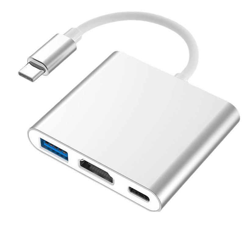 Usb-c-auf-hdmi-adapter (4k/30hz-kompatibel) – 3-in-1-typ-c-konverterkabel Für Macbook Pro (2017/2018), Macbook, Mac Pro, Imac, Chromebook Und Andere Usb-3.0-typ-c-geräte