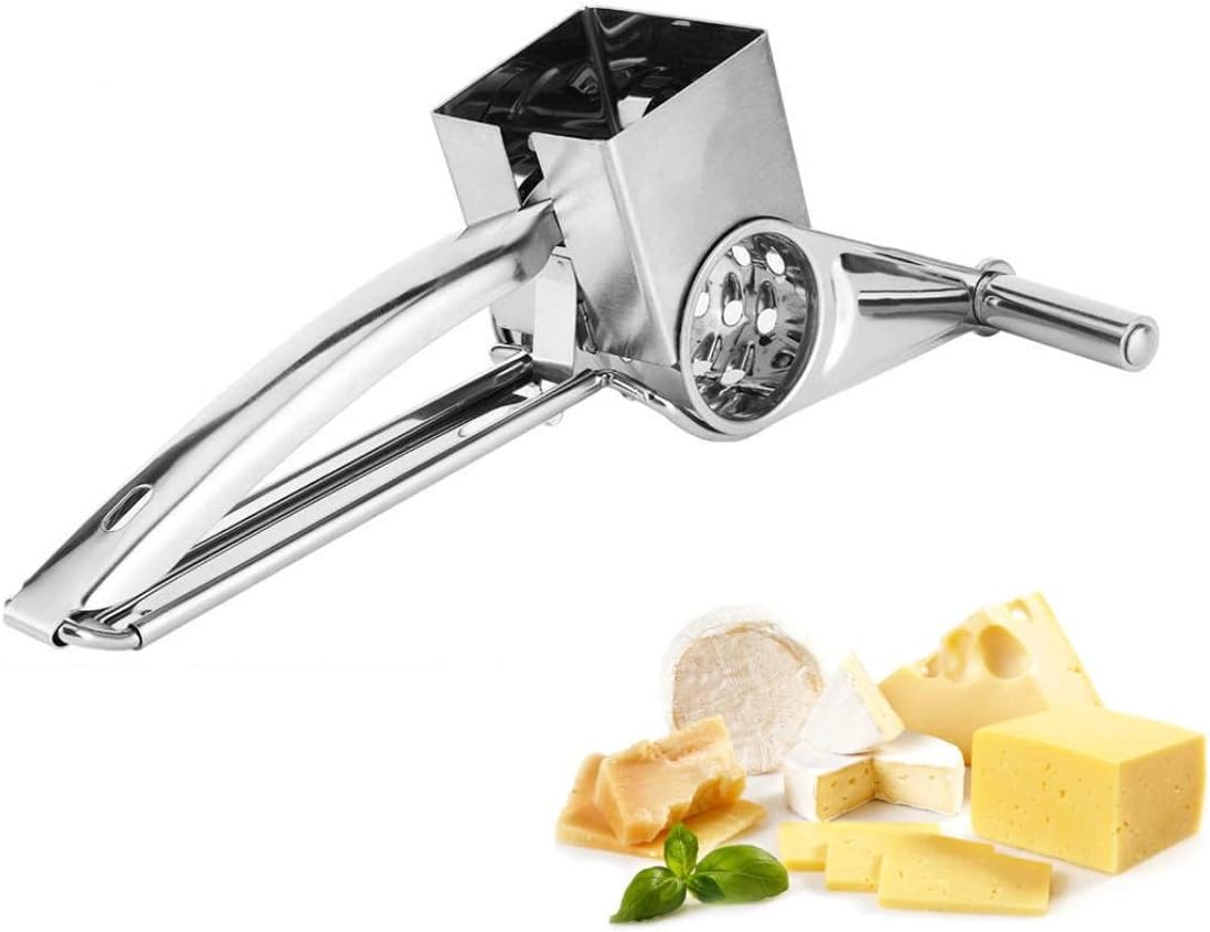 Multifunktionale Edelstahlreibe Mit Großen Löchern, Manuelle Drehreibe Und -schneider Für Käse, Geeignet Für Hartes Obst, Wurzelgemüse, Nüsse Und Käse.