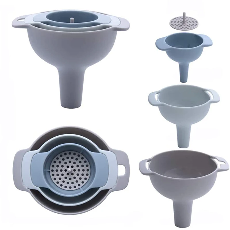 4-in-1 Trichter-set, Ölfilter, Küchenhelfer, Trichter Für Gewürze, Wein, Flaschen, Kunststoff, 1 Set (4 Stück)