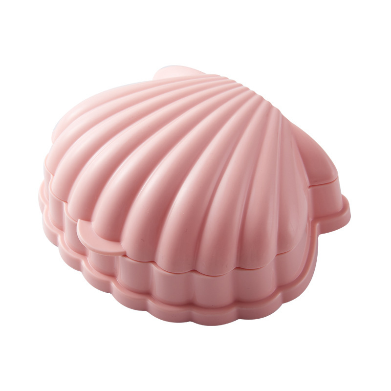 Seifenschale Aus Natürlicher Muschelschale Mit Abtropfdeckel, Pp-kunststoff (rosa)
