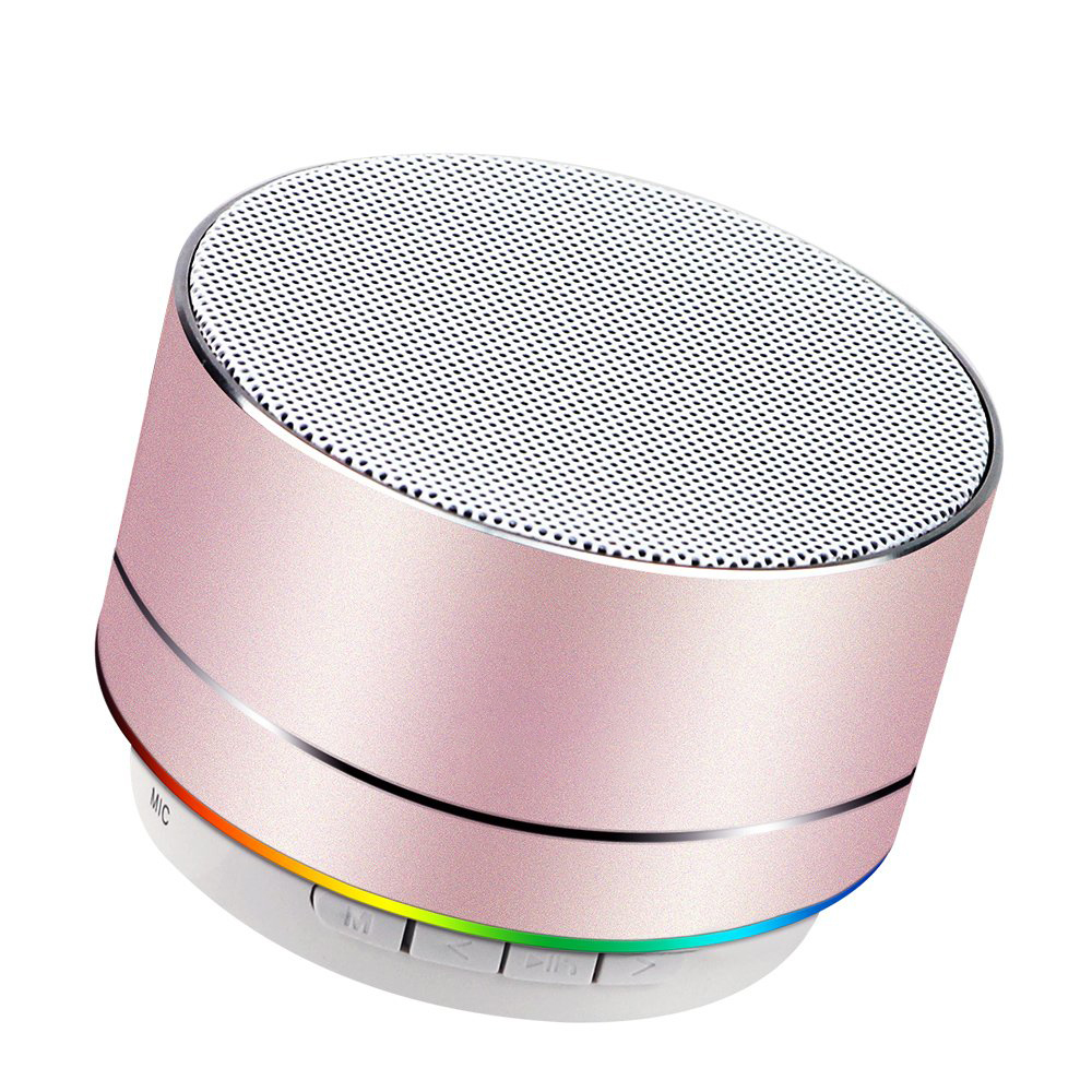 Mini-lautsprecher, Tragbarer Bluetooth-lautsprecher Mit Hd-sound, 4 Stunden Akkulaufzeit, Integriertem Mikrofon, Tf-kartensteckplatz, Fm-radio Und Led-licht Für Zuhause Und Unterwegs – Pink