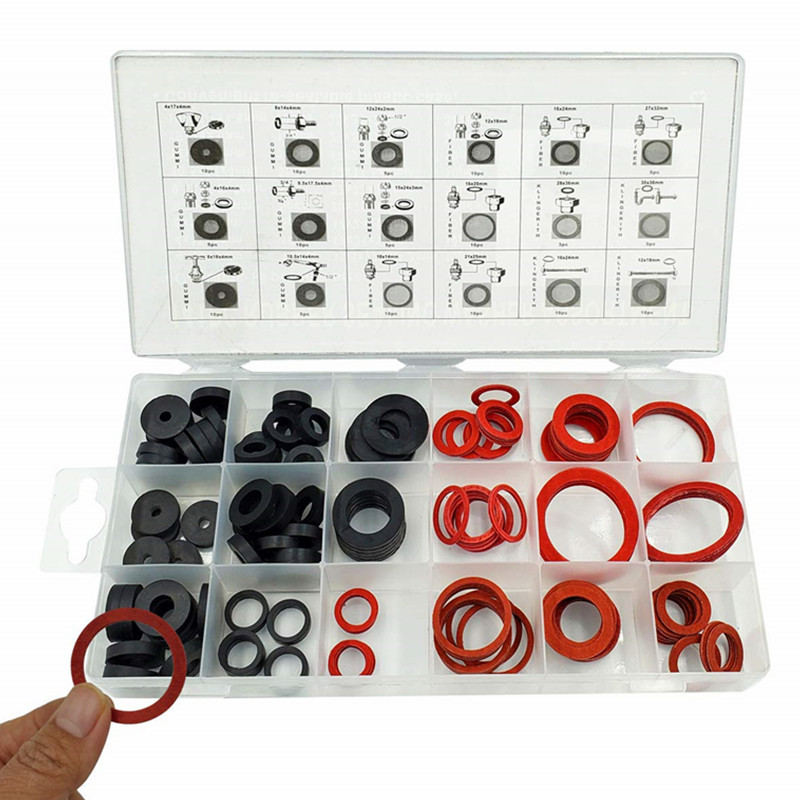Set Aus 141 Teilen, Darunter Flachringe, Dichtringe, O-ringe Und Hydraulikdichtungssätze, Einschließlich Gummidichtungen In Verschiedenen Größen, Geeignet Für Krane.