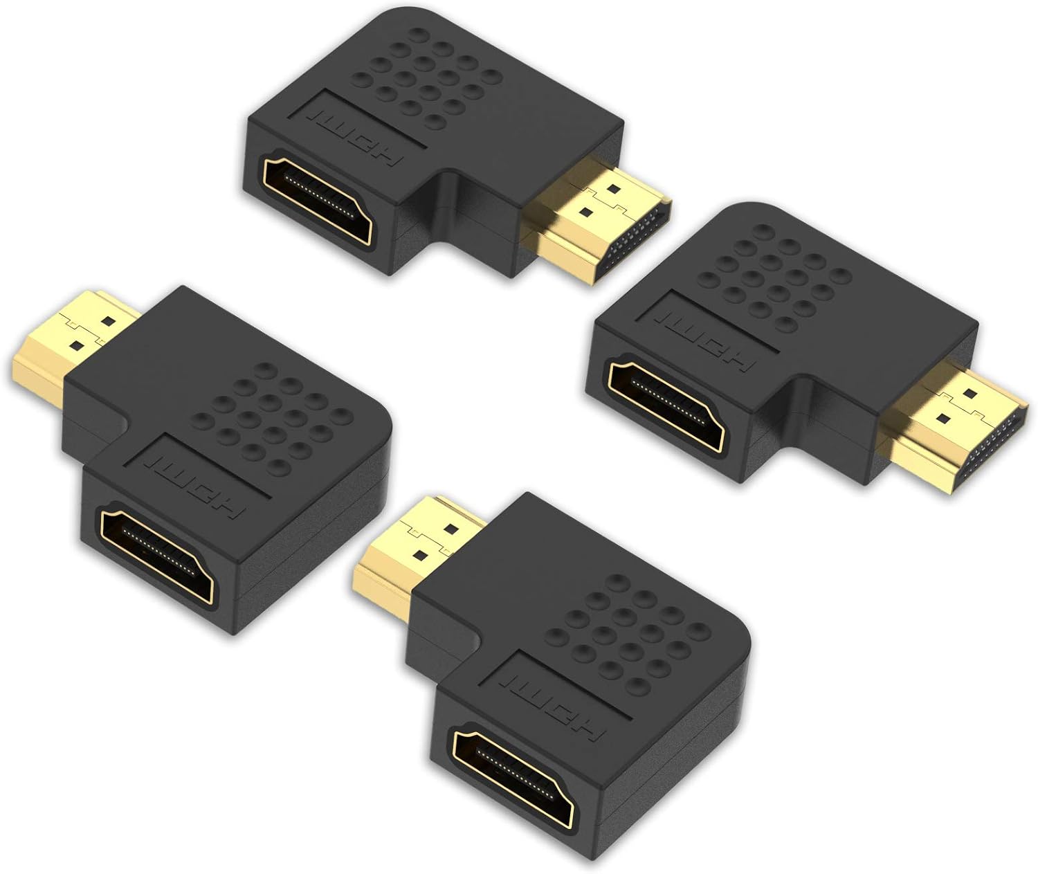 Ein Set Aus 4 Abgewinkelten Hdmi-adaptern, Vertikale Stecker-auf-buchse-adapter, Kompatibel Mit Ps4, Ps3, Xbox, Nintendo Switch Und An Der Wand Montierten Fernsehern.