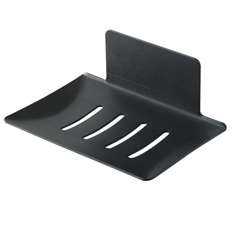 Seifenschale Aus Aluminium, Ohne Bohren, Schwammhalter, Aufbewahrungsbox, Schwarz
