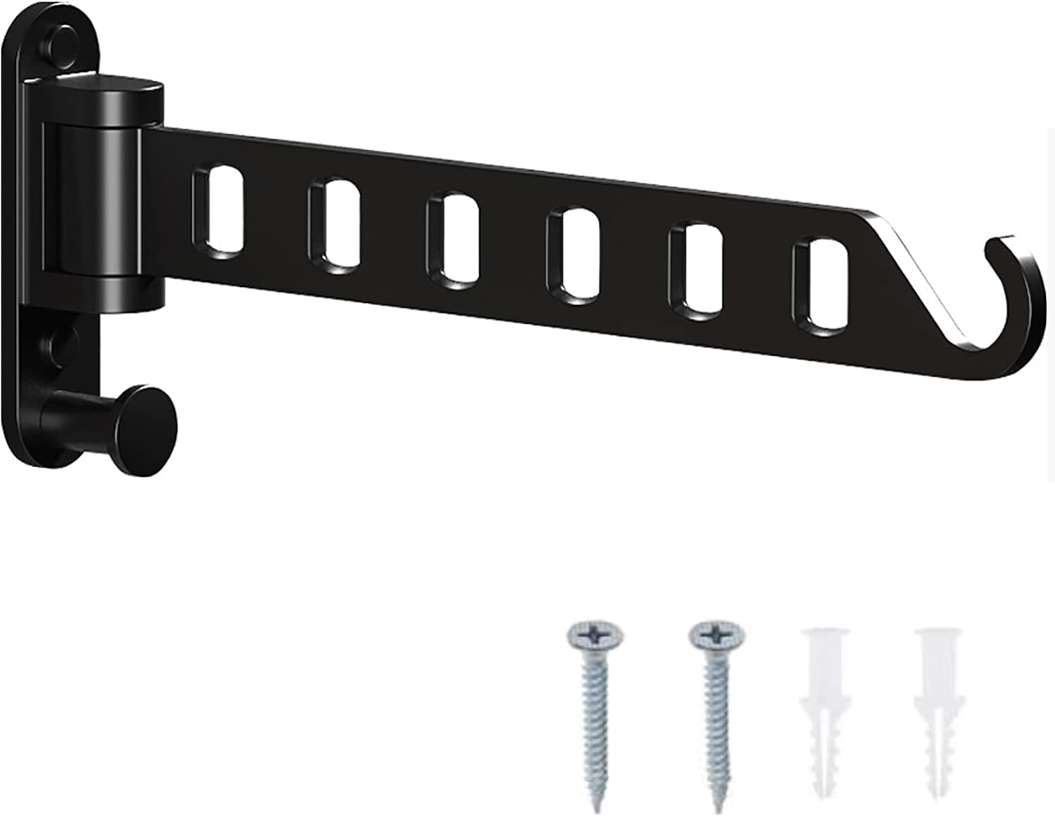 Wandmontierter, Klappbarer Handtuchhalter, 180° Drehbar, Wäscheständer Zur Wandmontage Im Innenbereich, Für Badezimmer, Waschküche (schwarz)