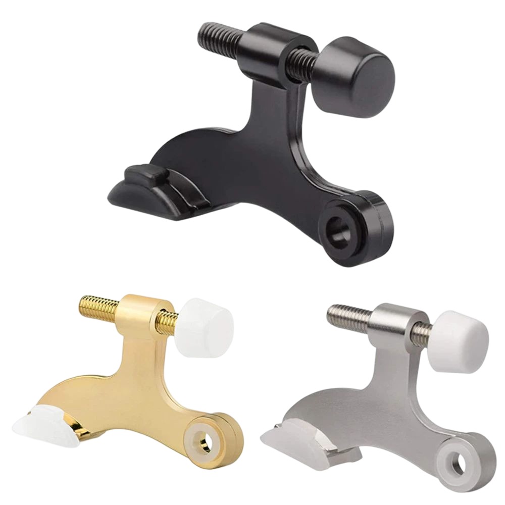 Set Türstopper Mit Gummipuffern, Verstellbar, Silber (schwarz)