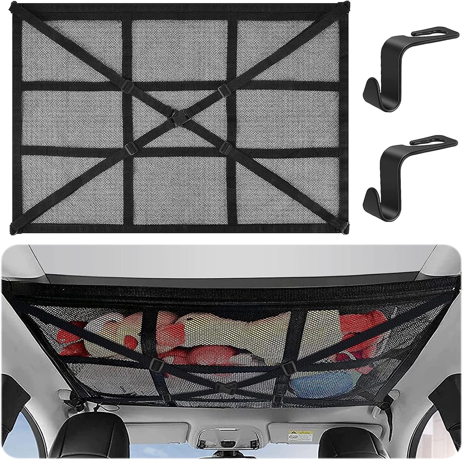 Dachgepäcknetz, 80 Cm X 55 Cm, Universelle Auto-reisetasche, Ideal Für Reisen Und Zum Organisieren Ihres Gepäcks, Mit Vier Griffen Für Suvs Und Vans.